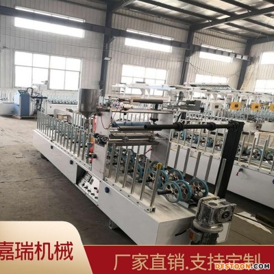 免调试墙板PVC膜包覆机 无烘道滚胶离线 格栅板线条包覆机