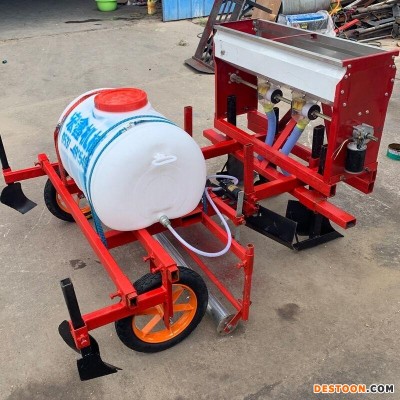 拖拉机带起垄蔬菜播种机一垄两行四轮花生播种机 多功能起垄覆膜机