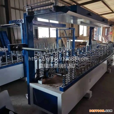 现场免费试机木塑格栅板热胶包覆机 全自动木工线条包覆机