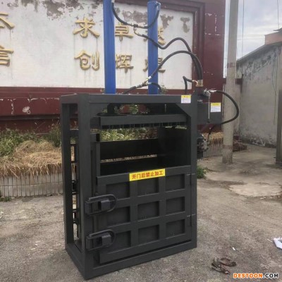 骏晟 塑料刨丝矿泉水瓶塑料瓶压扁机 立式液压压块机 废纸打包机