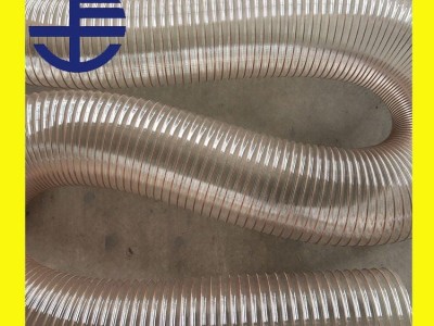 聚氨酯镀铜钢丝软管 山东汇风软管厂家 封边机吸尘管 透明钢丝管