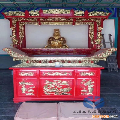 大雄宝殿红花梨木佛龛定制    正圆生产红木佛龛   道观神像木雕大型神龛制造厂家