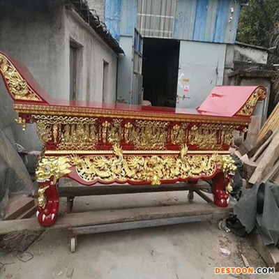 定做寺院精雕红木香樟供桌 寺庙道观实木元宝供桌 铜铁供桌