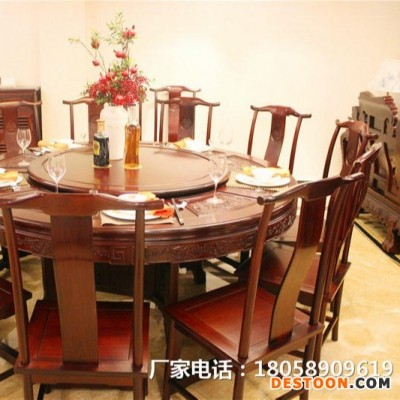 江南6号餐桌_明式圆台_海强红木
