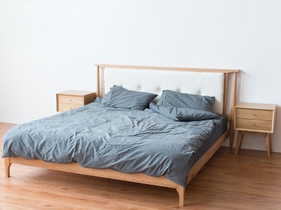 北欧实木床1.5m单人 橡木床1.8米简约现代主卧家具 原木双人床