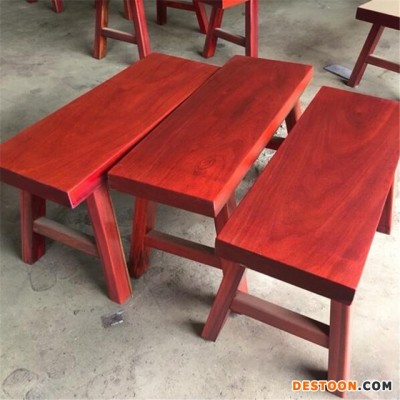 非洲红花梨长条凳实木大板桌配套原木简约大板凳子按米算可定做