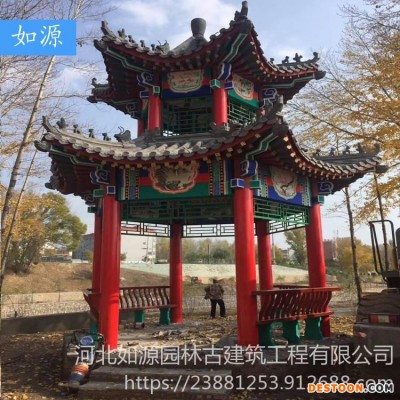 量大从优 如源园林 水泥凉亭 原木凉亭 水泥彩绘凉亭 古建凉亭