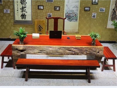红花梨实木大板平桌原木整体桌办公桌连体茶桌茶台可定做大班台