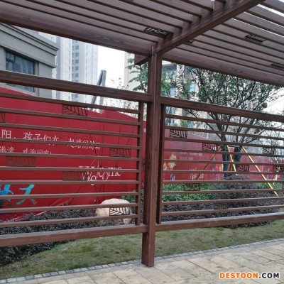泰柚木色木纹漆 铁管黑管仿木纹漆技术 广之源车库雨棚木纹漆施工
