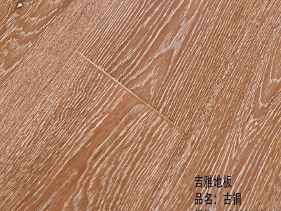 厂家直销防水耐磨12mm实木多层复合地板3D打印柚木色图1