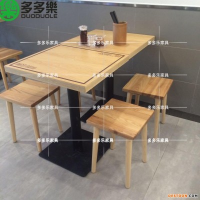深圳厂家供应北欧实木餐桌椅 休闲冷饮甜品店橡木餐桌餐椅