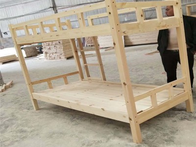 河南鹤壁松木床双人床特价儿童实木床上下铺实木床制作