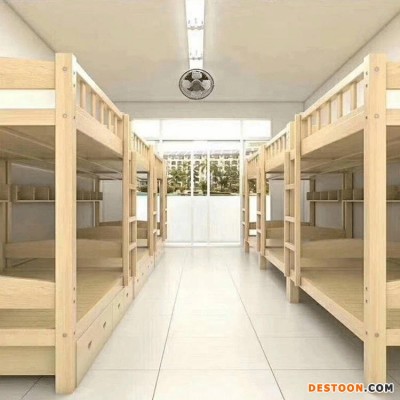 优质实木上下床厂家 定制批发实木床 学生松木上下床 宿舍实木上下铺高低床 胜杰家具