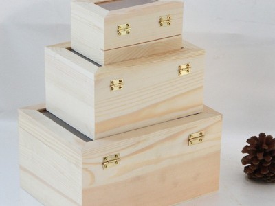 定做多规格桌面摆放式饰品木质礼盒 天然松木翻盖生日礼物包装盒