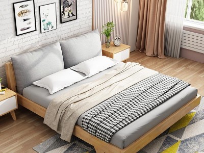 北欧实木床主卧1.8M1.5米经济型日式简约现代双人宜家橡木婚床