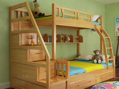 松木双层床 昆峰  双层床承重 量大从优 安装双层床