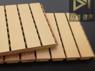 欧麟建声 墙面木质吸音板厂家 奥松环保松木吸音板