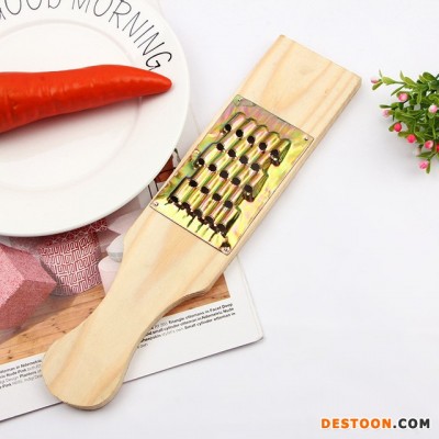 松木电镀铁10号萝卜刨多功能切丝器蔬菜收子木拉刨手拉切菜神器