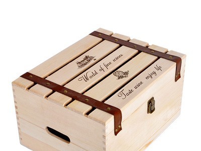 济南红酒木盒送货厂家--双只四只六只装松木酒盒