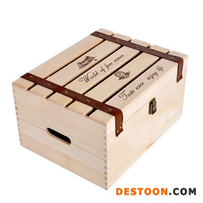 济南红酒木盒送货厂家--双只四只六只装松木酒盒