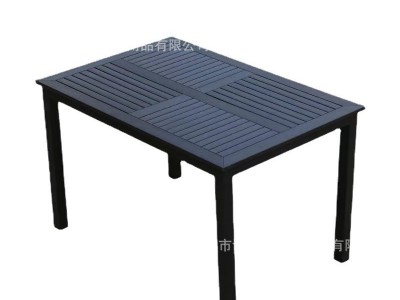 1米2长户外黑色长方形铝桌子庭院室外花园折装餐桌120cm长80cm宽
