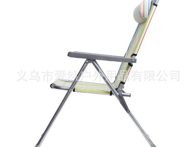 厂家直 销折叠椅户外休闲折叠椅便携式带枕头三档调节沙滩椅图5
