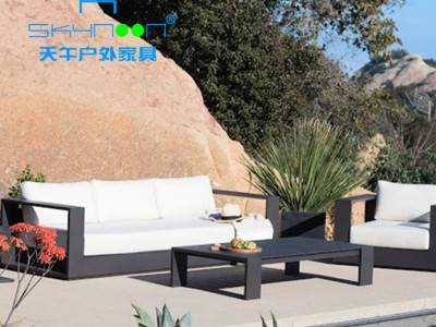 天午skynoon 花园户外沙发茶几组合 铝合金框架防水休闲沙发家具图2