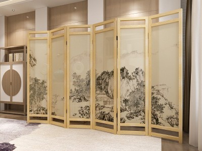 新中式实木隔断玄关卧室餐厅茶楼办公室酒店客厅遮挡移动折叠屏风图4