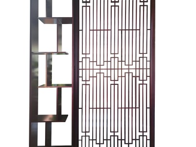 新中式实木玄关柜置物架 仿古简约客厅刺绣屏风隔断装饰柜餐边柜图3