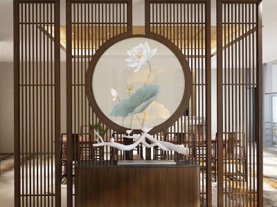东阳木雕新中式屏风隔断实木花格玄关客厅木质办公室格栅镂空定制图4