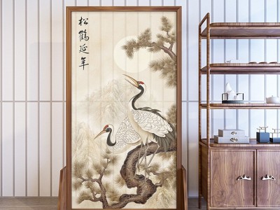 新中式实木屏风酒店餐厅移动座屏办公室茶楼客厅隔断工厂直销定制图2