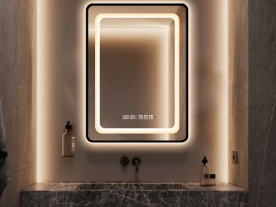 LED灯镜铝合金框圆角浴室镜壁挂智能发光镜卫生间镜子客厅装饰镜