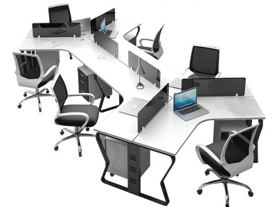 广州三人六人位职员办公桌3人6人组合屏风工作位员工电脑桌家具图5