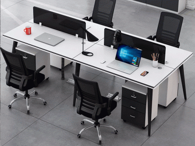 职员办公桌简约现代4四人位家具工位桌屏风卡座电脑办公桌椅组合