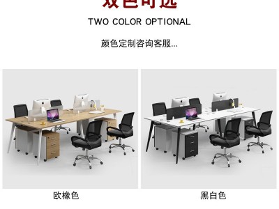 职员办公桌简约现代4四人位家具工位桌屏风卡座电脑办公桌椅组合图3