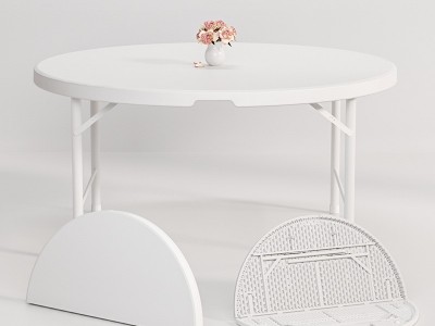 折叠圆桌 家用简易餐桌圆形 塑料大圆桌面桌子户外饭店桌椅折叠桌