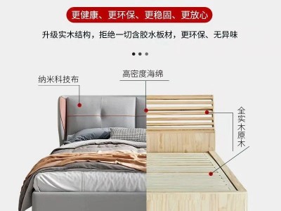 厂家直销科技布床意式极简软床双人主卧婚床储物简约免洗科技布床图4
