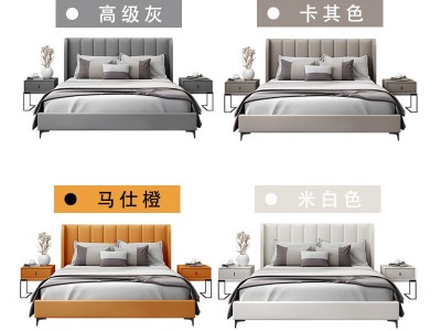 床现代简约主卧双人1.8北欧轻奢真皮床储物婚床软包型1.5米皮艺床图5