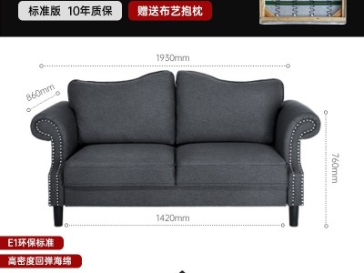 简约布艺客厅配套沙发 轻奢布艺铆钉拉扣双人三人沙发家具小户型图4