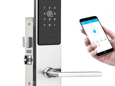 厂家直供公寓密码锁蓝牙不锈钢锁刷卡密码锁远程APP锁新款薄款锁图5