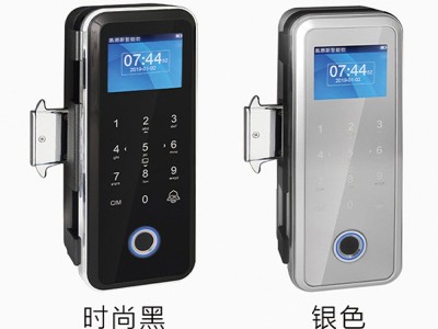 凯恩斯免开孔玻璃指纹锁 免布线可考勤遥控刷卡密码门锁 有匡玻璃图2