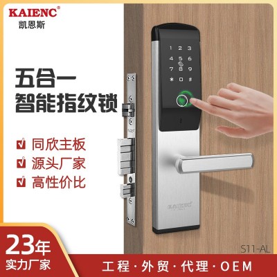 广东智能免布线家用锁 手机APP可操控指纹锁 磁卡感应一体民宿锁