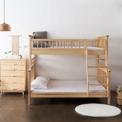 定制实木儿童床子母床上下铺北欧简约风格高端分体实木床厂家直销