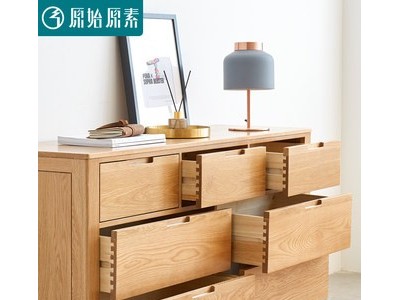原始原素全实木五斗七斗柜北欧现代简约卧室家具橡木储物柜图3