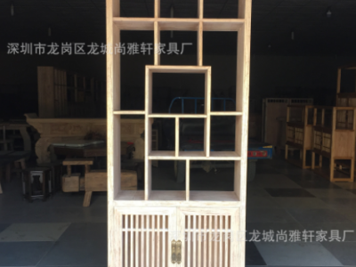 新中式老榆木储物博古架实木古董摆件展示架客厅隔断免漆家具批发图2
