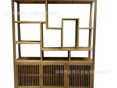 新中式老榆木储物博古架实木古董摆件展示架客厅隔断免漆家具批发图5