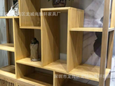 新中式老榆木储物博古架实木古董摆件展示架客厅隔断免漆家具批发图3