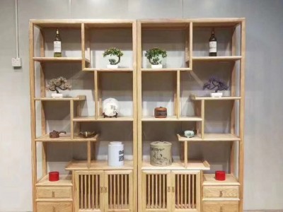 现代中式仿古家具榆木展示古董架白蜡木海棠博古架客厅隔断置物架图3