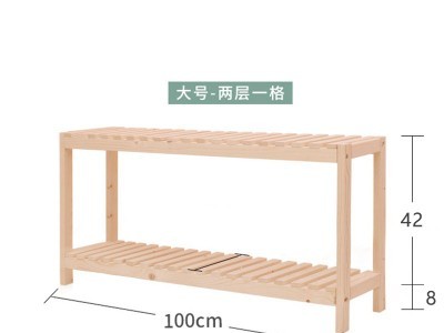 卧室排骨架置物架实木条落地收纳架花架ins简易床头柜鞋架展示架图2
