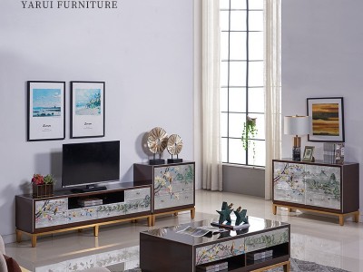 新中式视听柜定制 现代简约客厅茶几电视柜组合套装卧室实木家具